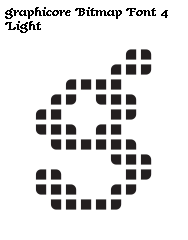 Das g des graphicore Bitmap Font 4 Light
